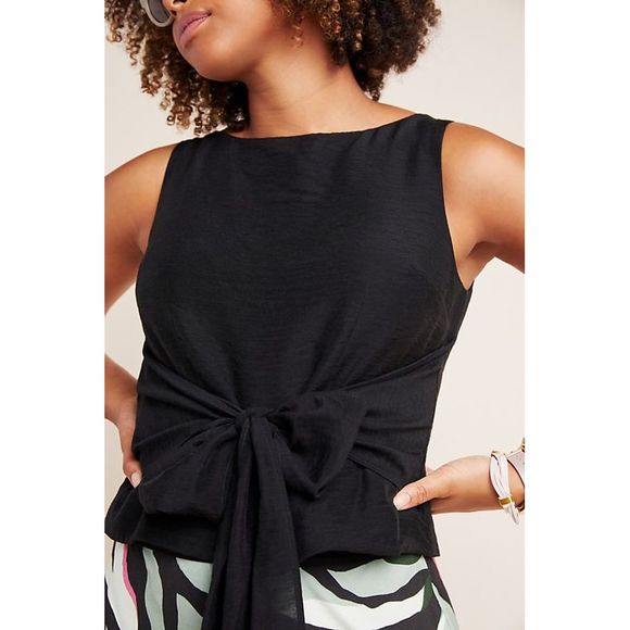 Anthropologie Tops - Anthropologie Andie Tie-Front Sleeveless Blouse